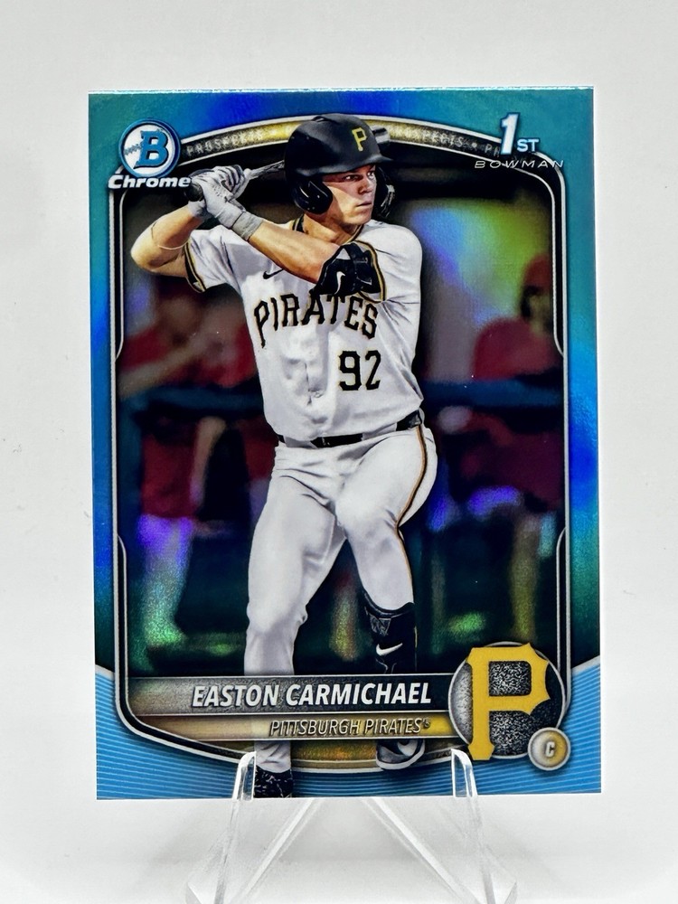 2025 1st Bowman Draft Easton Carmichael Sky Blue Pirates Refractor SP