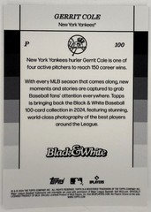 2024 Topps Black & White Gerrit Cole New York Yankees #100