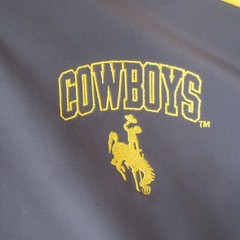 Wyoming Cowboys Russell Jacket Mens Large Brown Yellow Full Zip Fleece Lined