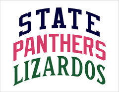 Straight or Arched Team Name Lettering Tackle Twill Pro Cut for Uniform Jersey