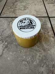 Vintage WCCW World Class Championship Wrestling Thermos Jar #1155 Clean Mustard