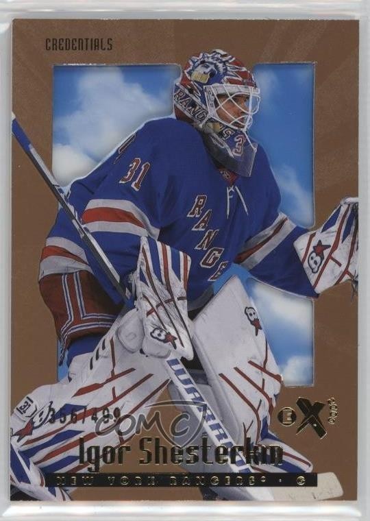 2023-24 Skybox E-X 2000 Credentials 356/499 Igor Shesterkin #19 1fg3