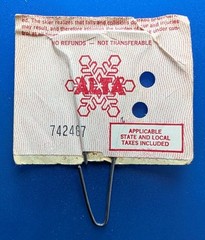 Vintage 1980s Alta Utah Ski Lift Ticket – Skiing & Snowboarding Resort – Harry