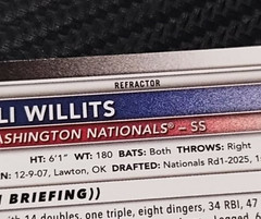 2025 Bowman Draft Eli Willits Silver Refractor+Base 1ST Rookie NATIONALS #BDC-1