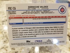 2024 Topps Pro Debut Chrome Derniche Valdez Blue Refractor /150 PDC-126 Cubs