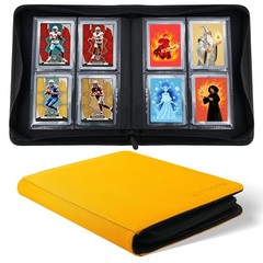 WITHYU Toploader Binder Holds 128 Top Loaders, 4 Pocket Ringless Card Holder for