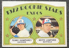 1972 TOPPS MONTREAL EXPOS ROOKIE STARS TERRY HUMPHREY/KEITH LAMPARD #489 VG