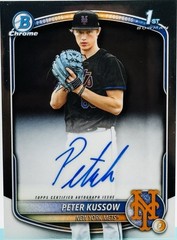 Peter Kussow 2025 Bowman Draft Chrome Auto New York Mets