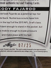 2015 Leaf Metal Draft Cody Fajardo Rookie Purple Prizm Auto #BA-CF1 7/25 Nevada