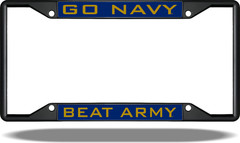 US NAVY GO NAVY BEAT ARMY Black License Plate Frame