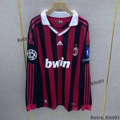 David Beckham 32 AC Milan 2009/10 UEFA Champions League Long sleeve Jersey M