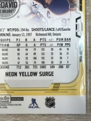 2025-26 O-Pee-Chee Platinum Connor McDavid Neon Yellow Surge #63 Edmonton Oilers