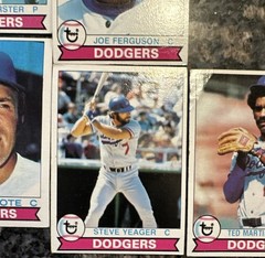 Topps 1979 Dodgers Baseball Card Lot 8 Grote Forster Ferguson Russell Yeager..