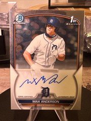 2023 Bowman Draft – Chrome Prospect Autographs Max Anderson #CDA-MA (AU, RC) 💎
