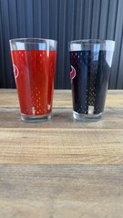 NFL Houston Texans Glass Iconic Logo Red and Navy 16 oz. Pint Glass Set of 2