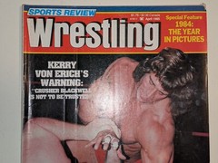 SPORTS REVIEW WRESTLING – APRIL 1985 – Publishers of PWI – Kerry Von Erich