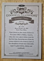 Lindsey Vonn | 2016 Upper Deck Goodwin Champions #10 Skiing