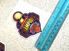 2 pack NBA CHAMPIONS 2026 NEW YORK KNICKS WEATHERPROOF FULL COLOR DECAL STICKER
