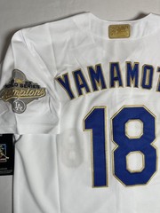 Los Angeles Dodgers Yoshinobu Yamamoto #18 Woman&rsquo;s Gold Collection Jersey