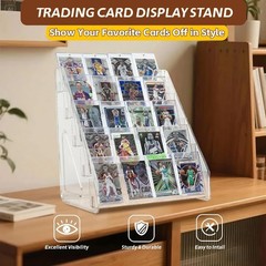 Trading Card Display Stand, 5 Tier Vertical Holder for Baseball Basketball Sport