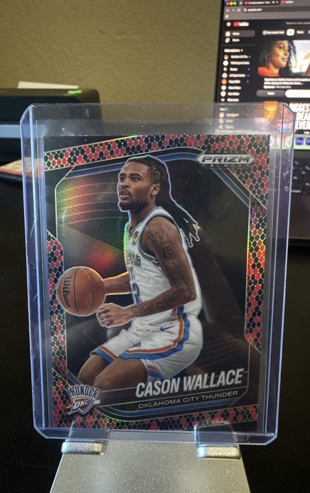 CASON WALLACE 2024-25 PANINI PRIZM BLACK SNAKESKIN SSP OKC THUNDER