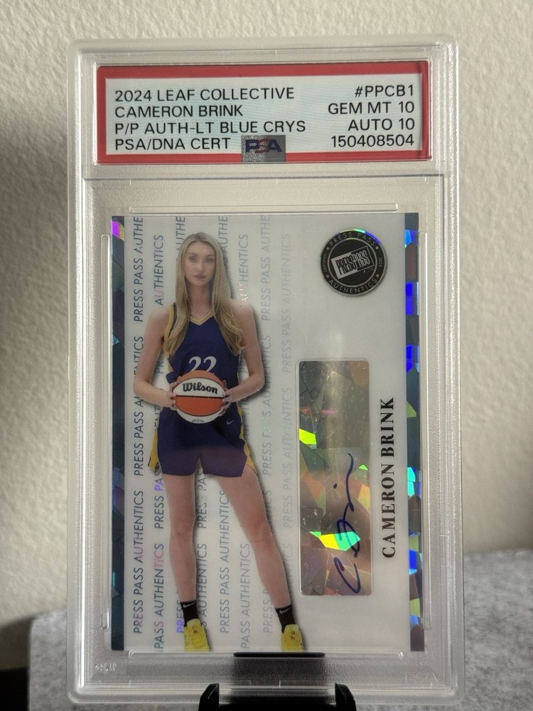 2024 Leaf Collective Cameron Brink PP-CB1 Lt Blue Crys /10 PSA 10 Auto 10 POP 1