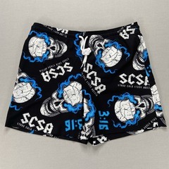 WWE Legends Ripple Junction Stone Cold Steve Austin Skull Logo Swim Shorts Black