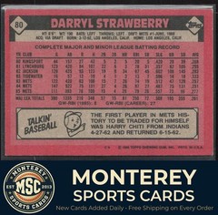 Darryl Strawberry 1986 Topps #80 New York Mets