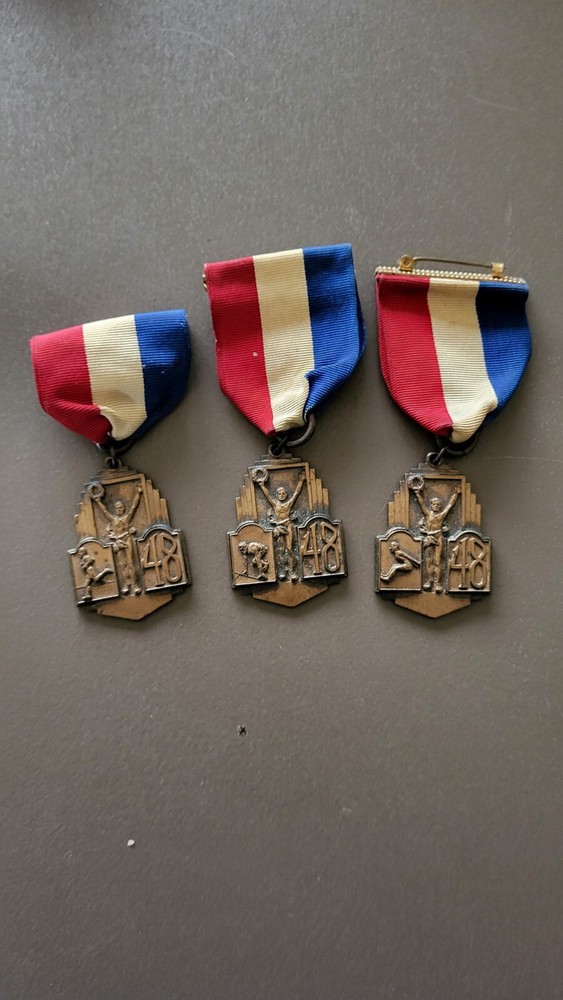Vintage 1948 Massachusetts Boys Track and Field Medal Awards