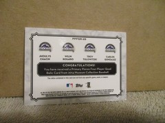 2014 TOPPS MUSEUM COLLECTION CHACIN ROSARIO TULOWITZKI GONZALEZ QUAD RELIC 31/75