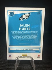 Panini 2020 Donruss Optic Rated Rookies Jalen Hurts Eagles #164 Holo RC