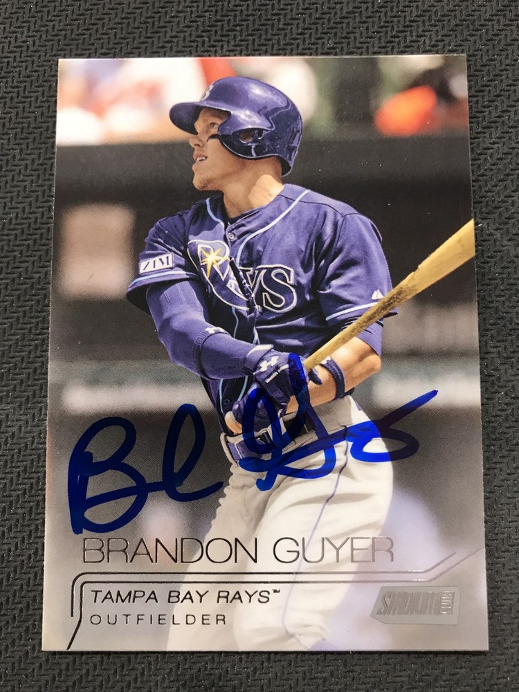 2015 Stadium Club #234 Brandon Guyer Auto Tampa Bay Rays