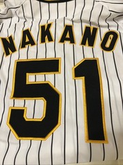 NEW MIZUNO Japan NPB HANSHIN TIGERS Baseball Jersey WHITE Blk #88 Yano X Large