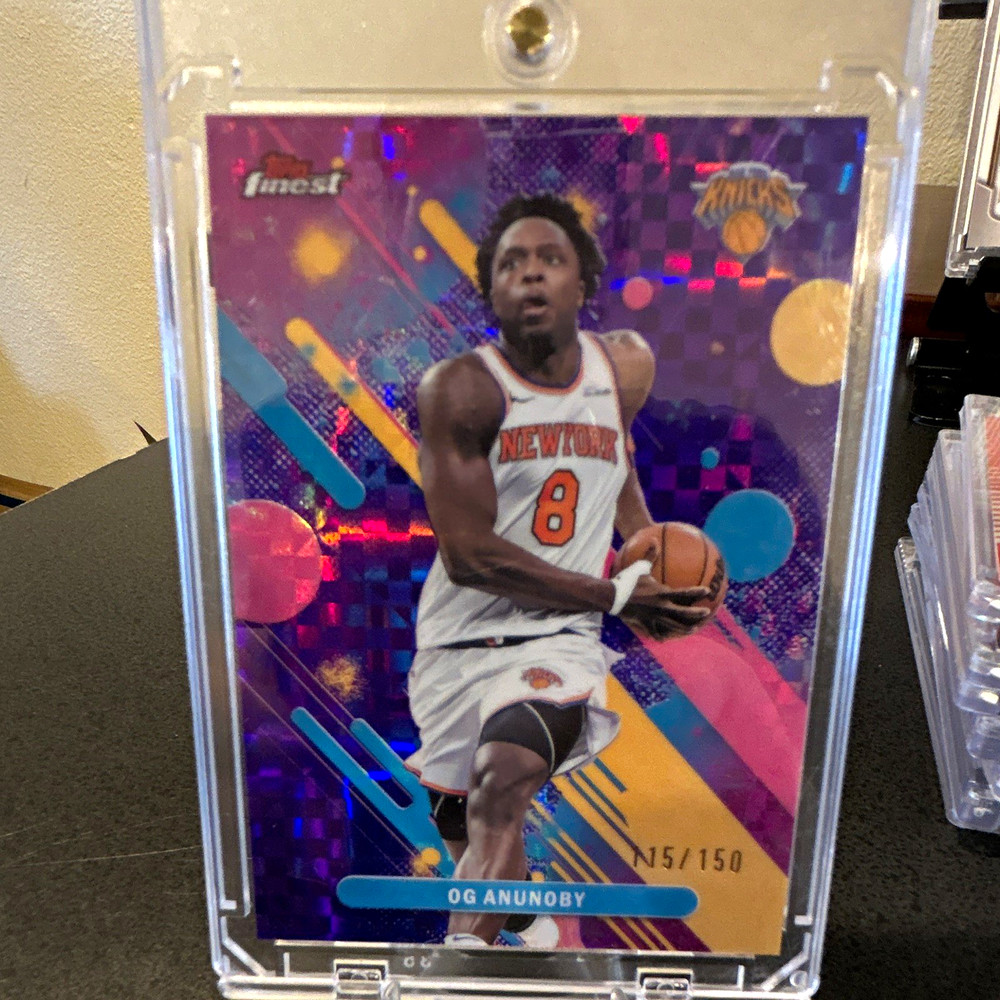 Topps 2025-26 Finest OG Anunoby #27 Purple X-Fractor /150 New York Knicks