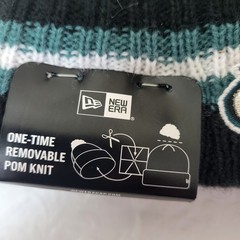 New Era Philadelphia Eagles NFL Removable Pom Knit Beanie Hat Teal Black White