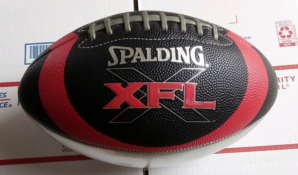 XFL Spalding Football Red and Black and Silver Good Shape