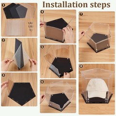 Baseball Hat Display Case Clear Acrylic Pentagon Sports Cap Holder Box Hat Di…