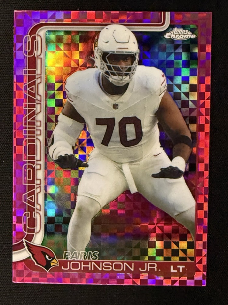 2025 Topps Chrome Paris Johnson Jr. Pink X-Fractor #3 Arizona Cardinals