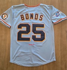 2002 BARRY BONDS SAN FRANCISCO GIANTS RETRO JERSEY GREY world series S M L XL
