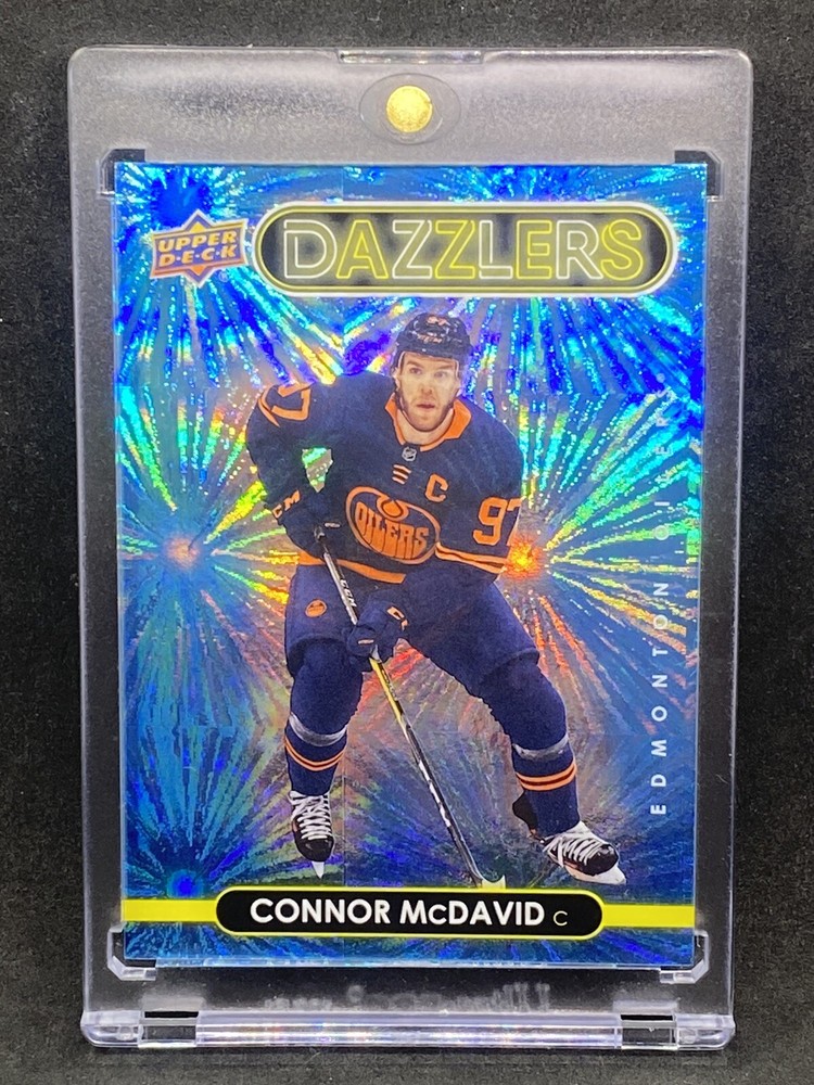 Connor McDavid RARE BLUE REFRACTOR INVESTMENT CARD SSP UPPER DECK OILERS MINT