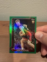 Kasparas Jakucionis 2025-26 Topps Flagship Green Holo Foil /99 RC SP 📈