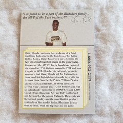 1993 Bleachers National Sports Collector&rsquo;s Convention Barry Bonds Card