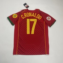 2004 Portugal Home Retro Jersey Ronaldo #17 Short Sleeve Vintage Retro Iconic