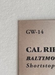 Cal Ripken Jr. Glove Work Insert #GW-14 2026 Topps Series 2 Baltimore Orioles