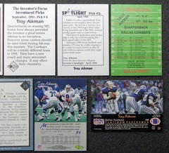 Troy Aikman 9-Card Lot _ Exact Lot (E) includes Promo and Limited-Print Cards