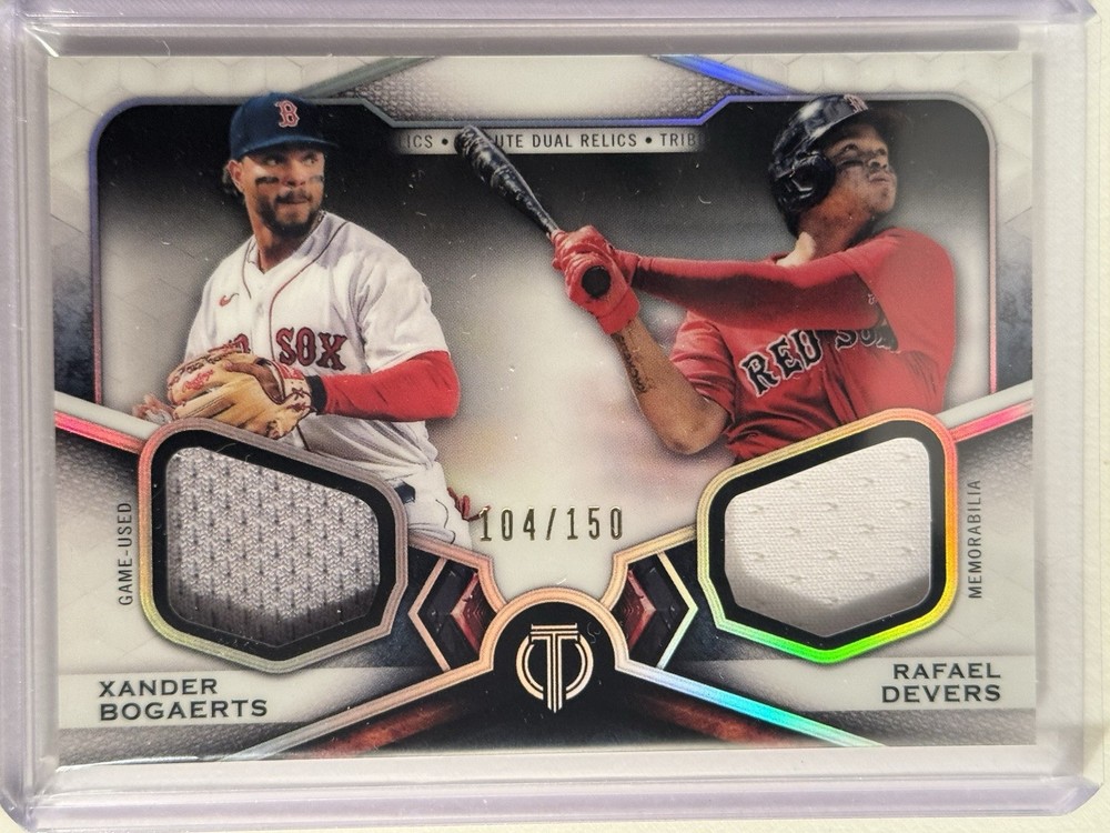 2021 Topps Dual Relics 2 Player Rafael Devers, Xander Bogaerts #DR2-BD /150 Mem