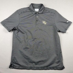 UCF Knights Polo Shirt Mens Medium Gray Striped NCAA Football Golf Tommy Bahama