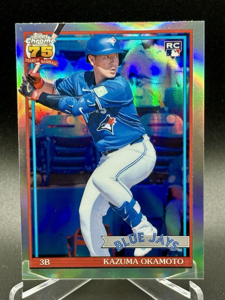 2026 Topps Chrome – Kazuma Okamoto 1991 Rookie Refractor 75th #91CB-24
