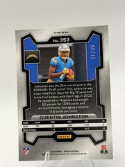 2023 Panini Prizm – Rookies Quentin Johnston #353 Blue Sparkle Prizm /96 (RC)