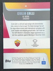 Giulia Galli 2025-26 Topps Chrome UEFA Womens UWCL Pulsar Refractor RC #40
